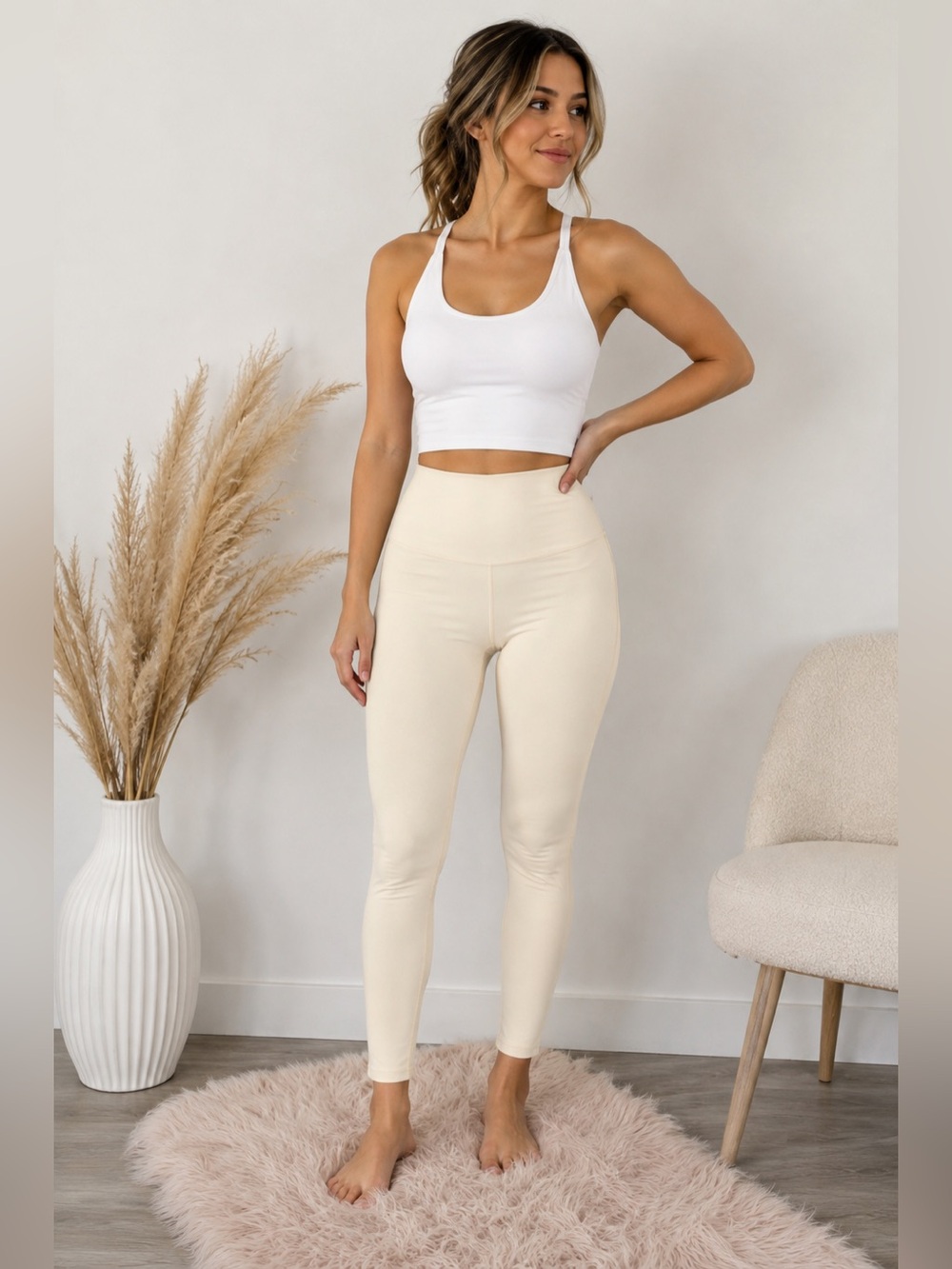 Azurfit High-Waisted Beige Activewear Leggings – XS